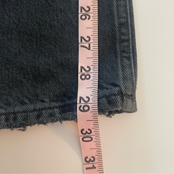 Agolde Black 90s Pinch Waist Destroyed Cotton Denim Straight Jeans 37672 - Picture 12 of 14